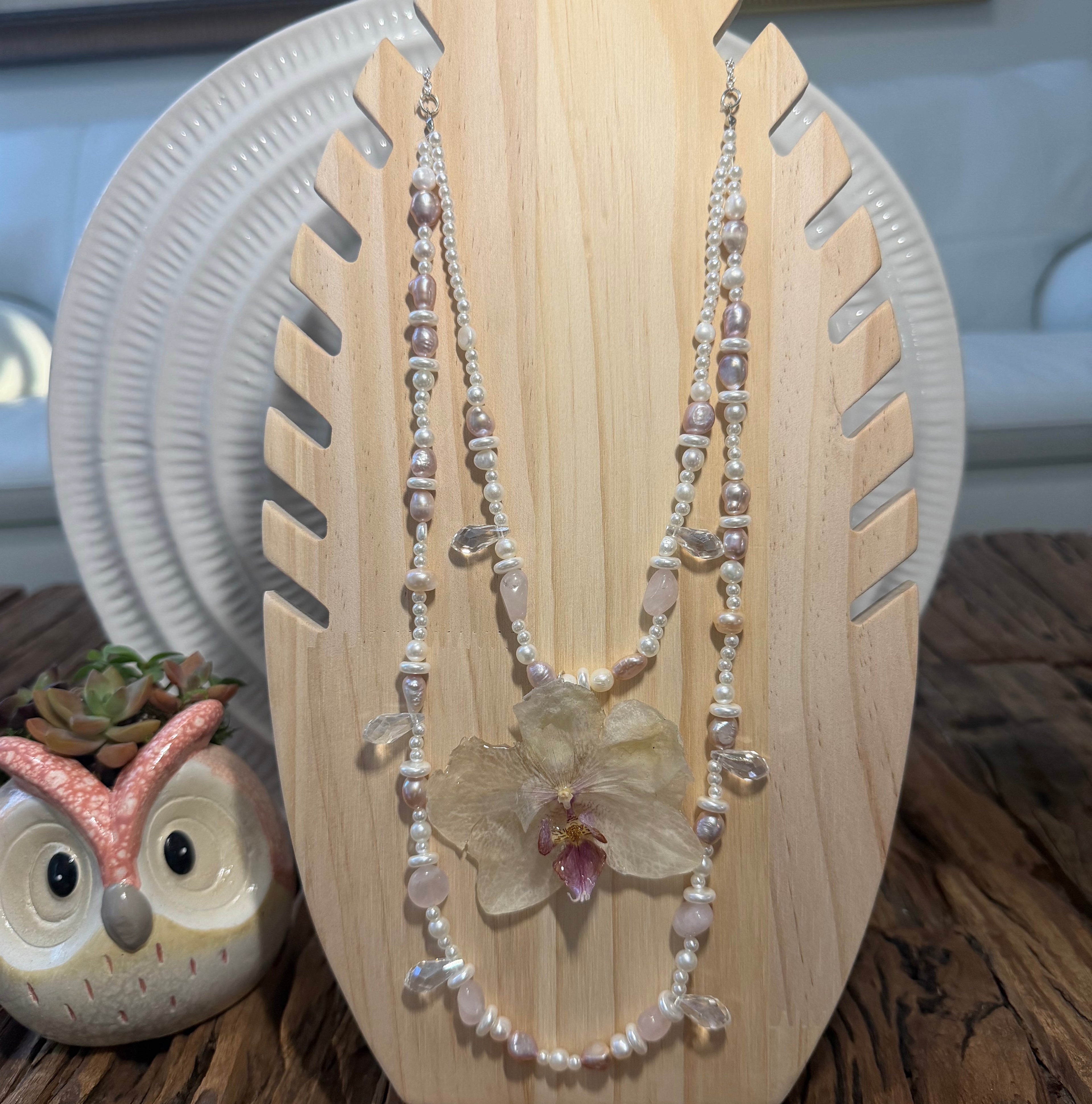 Crystals Orchid Necklace