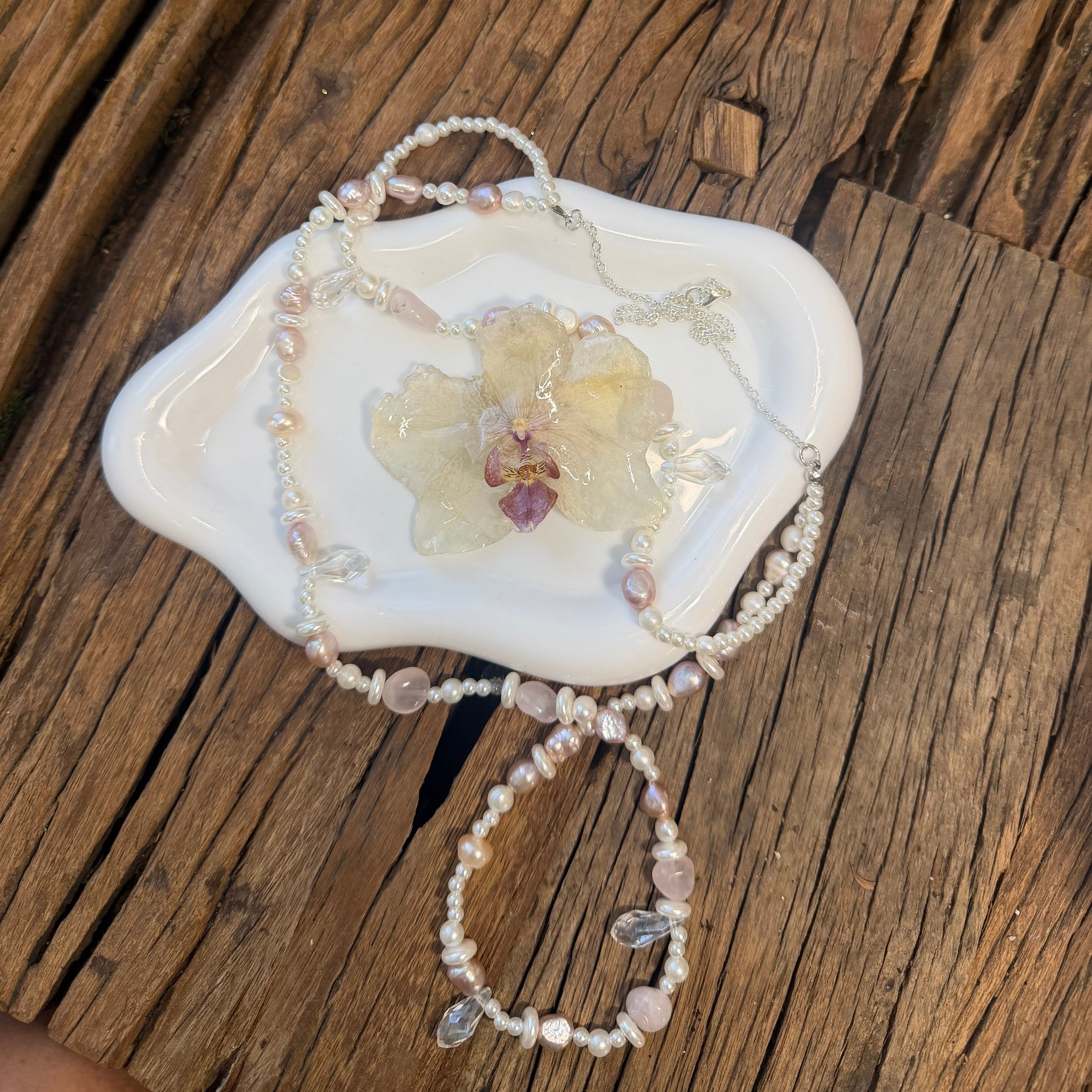 Crystals Orchid Necklace