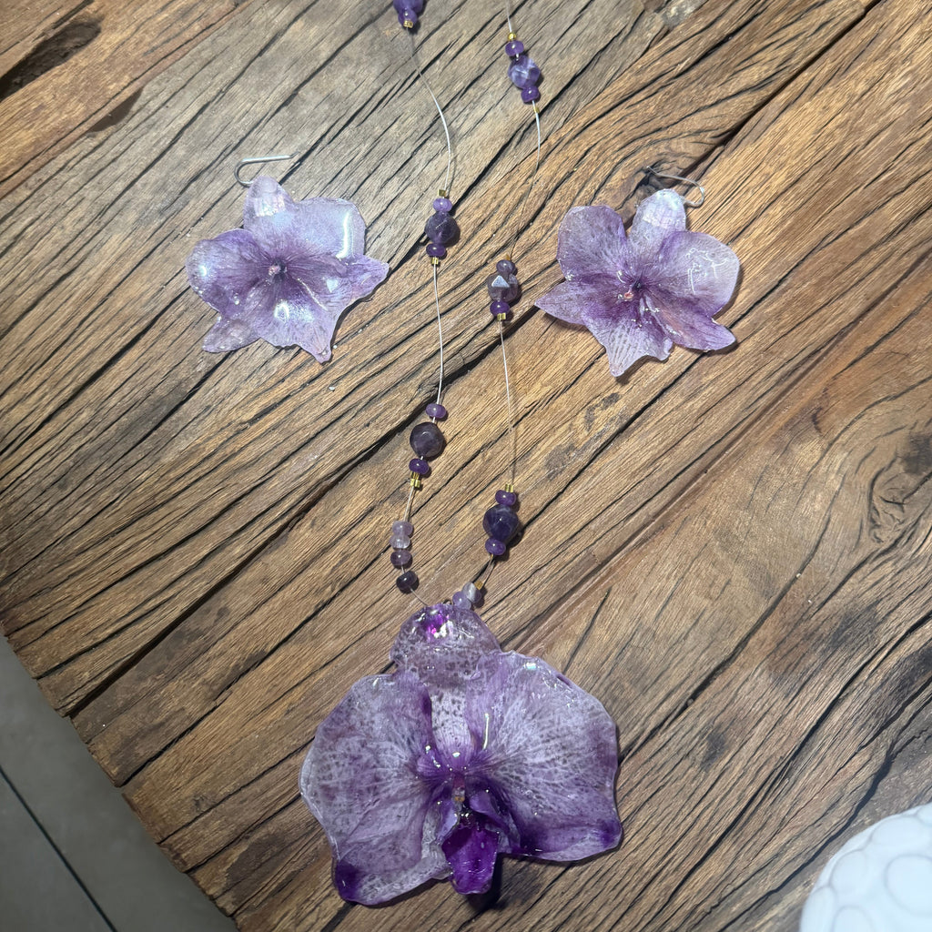 String Orchid Necklace