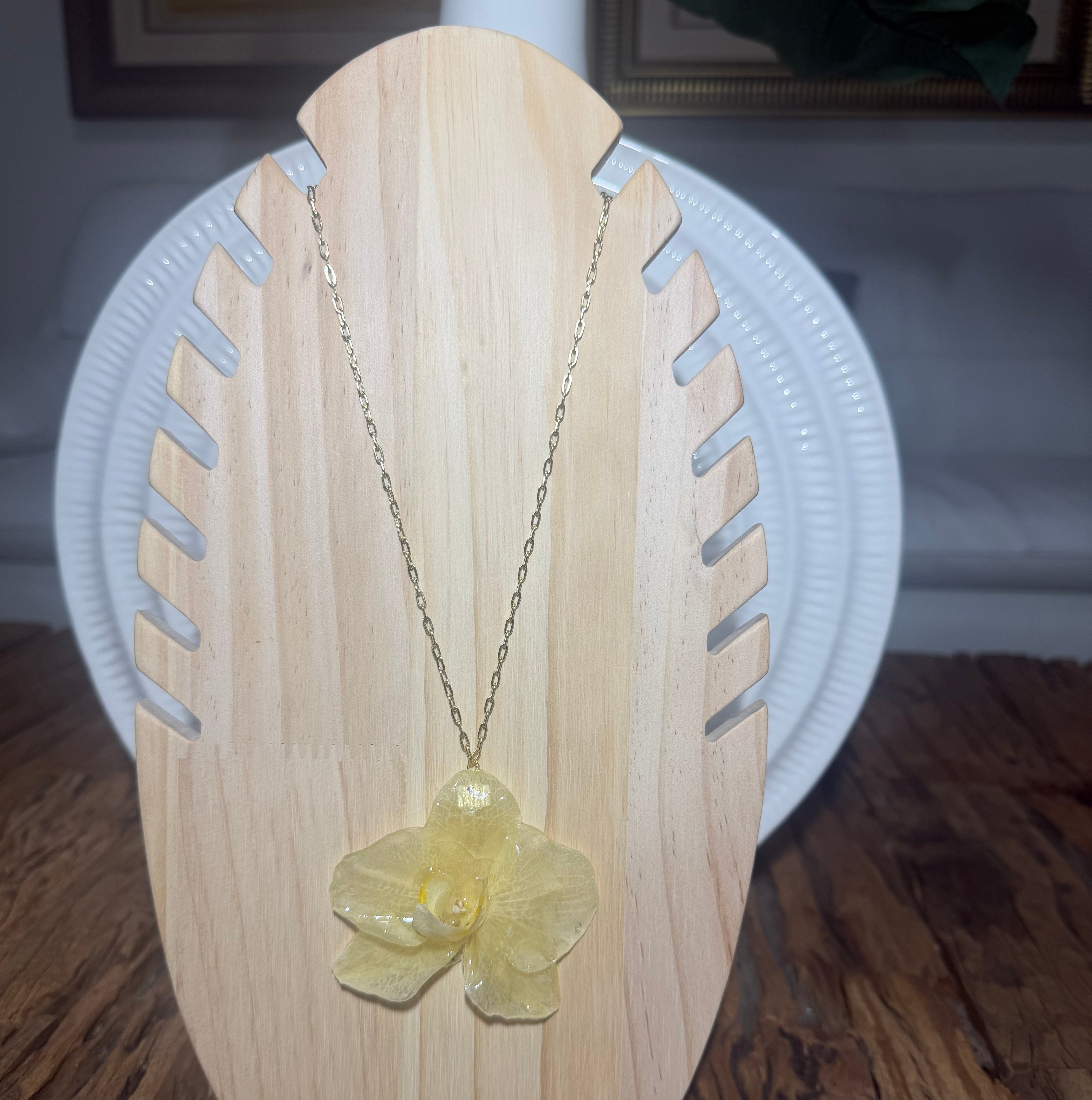 Gold Orchid Necklace