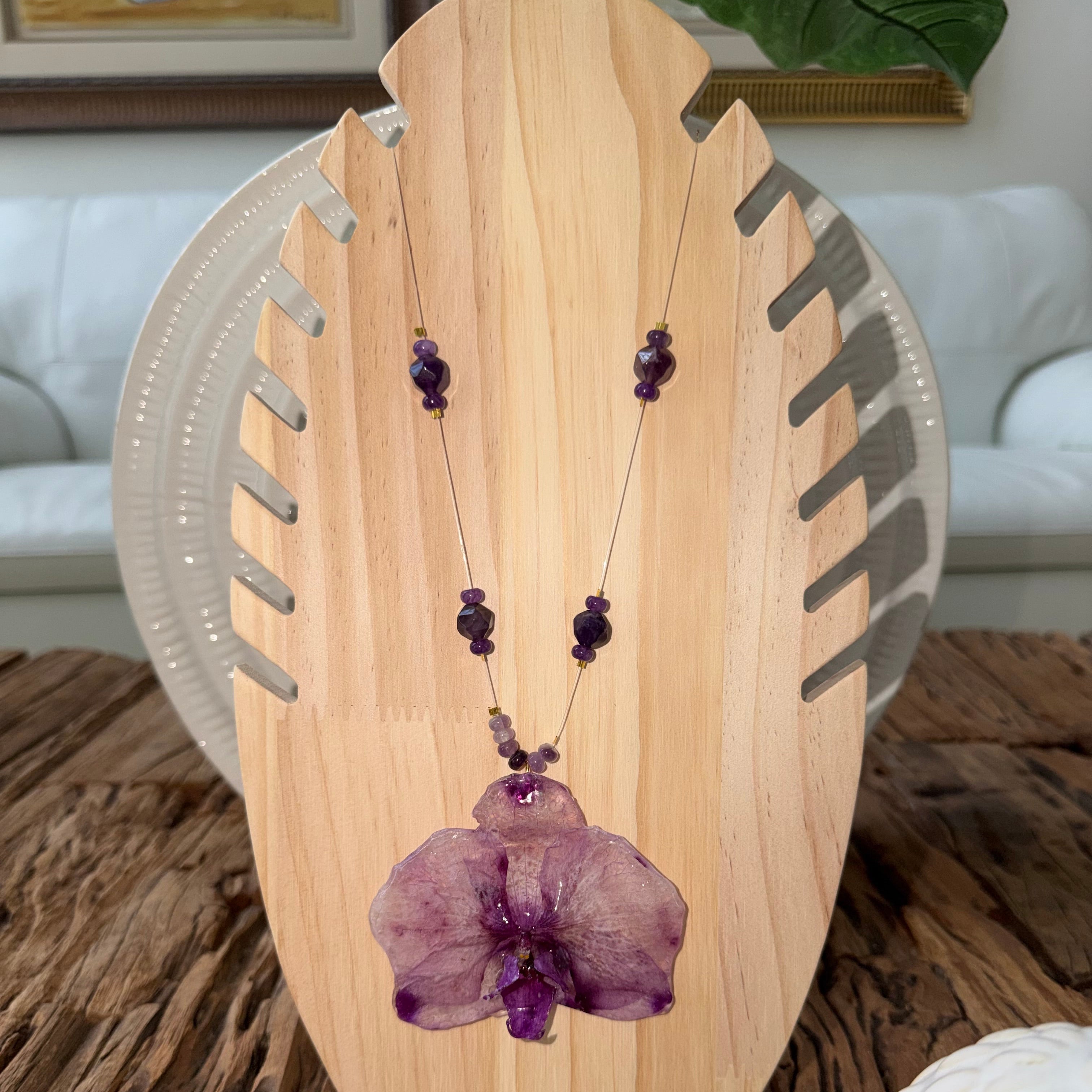 String Orchid Necklace