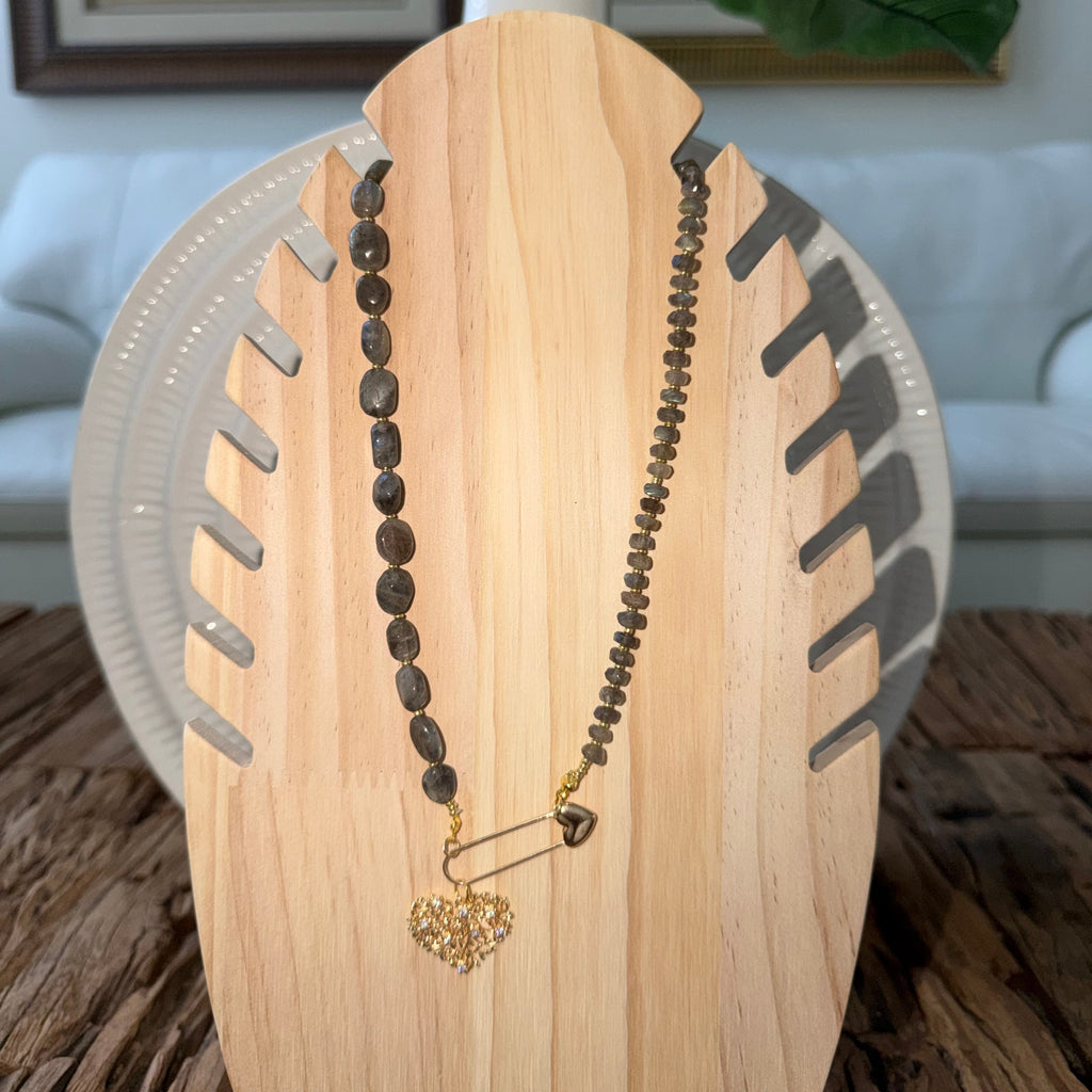 Labradorite Pin Necklace