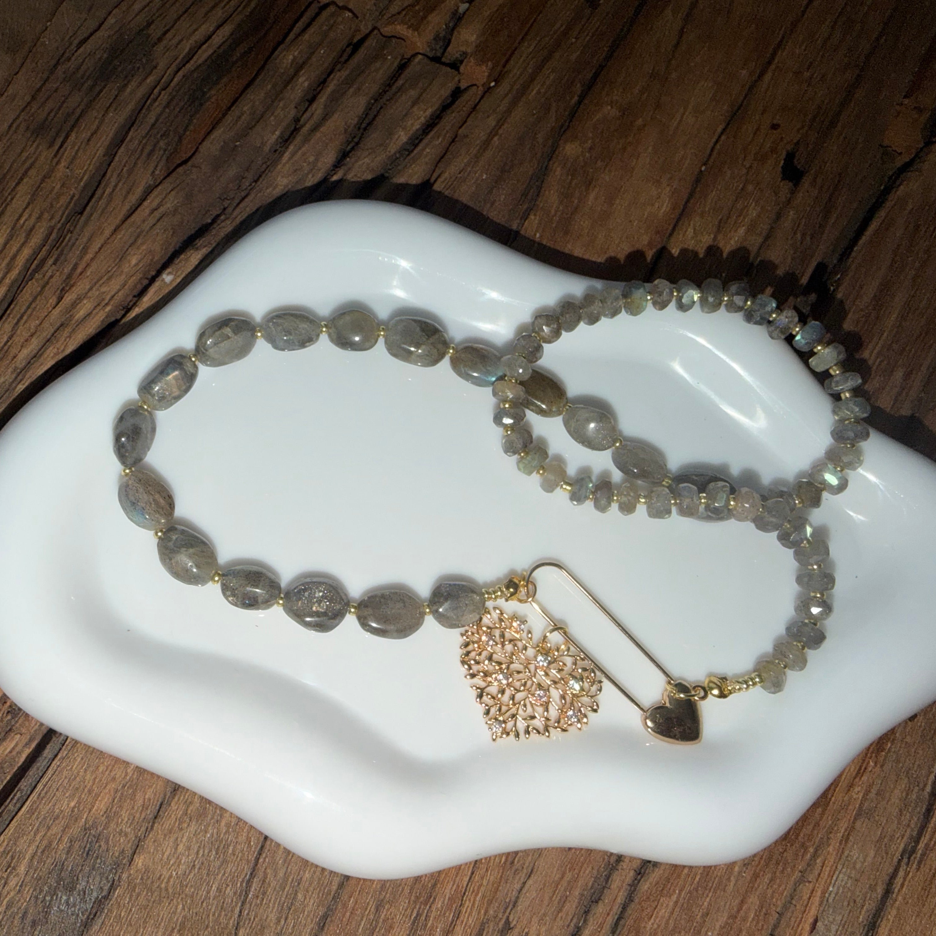 Labradorite Pin Necklace