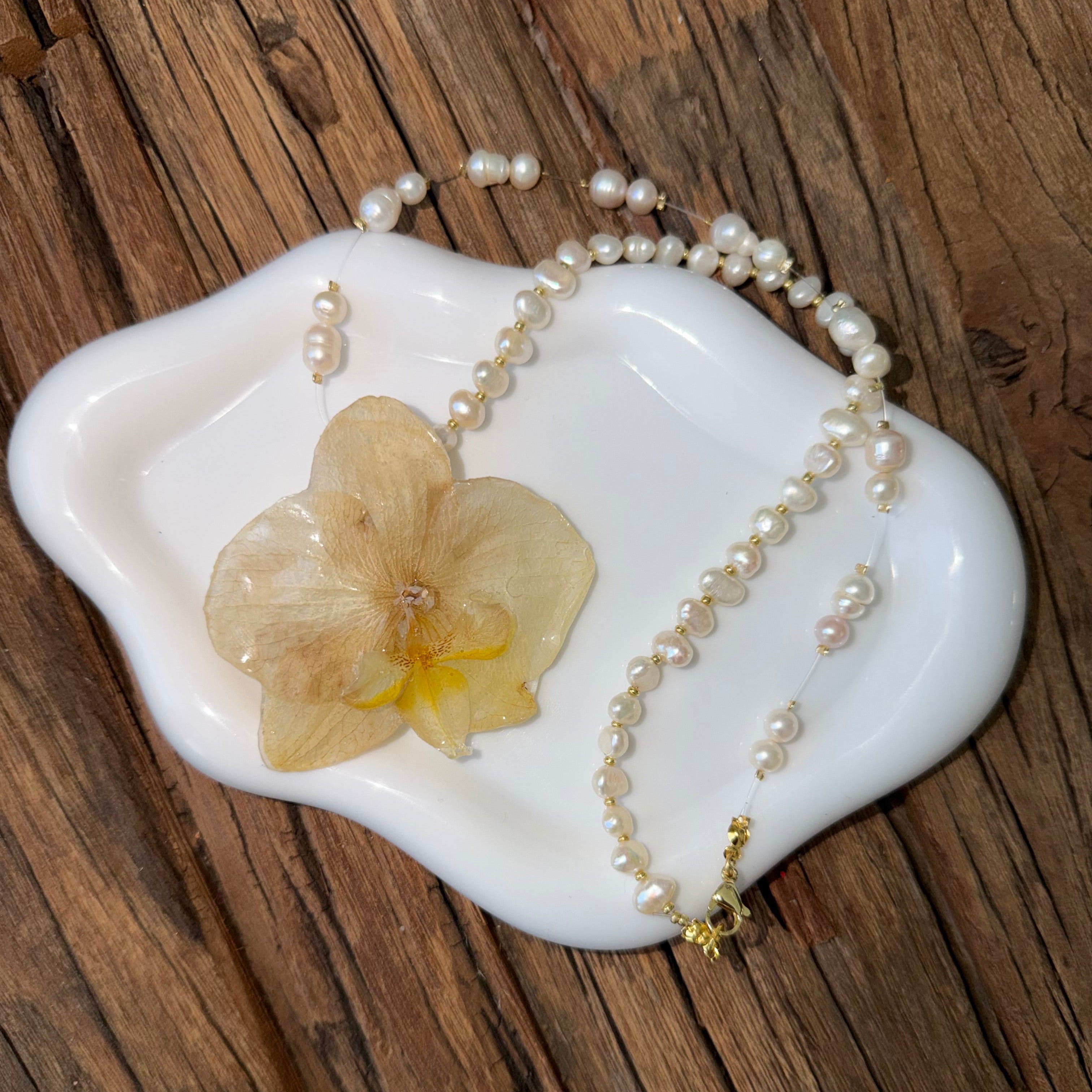 Pearls Orchid Necklace